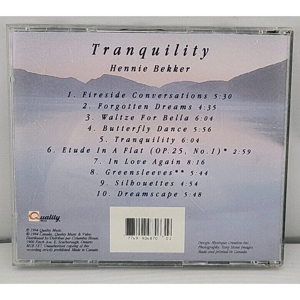 Tranquility by Hennie Bekker (CD)