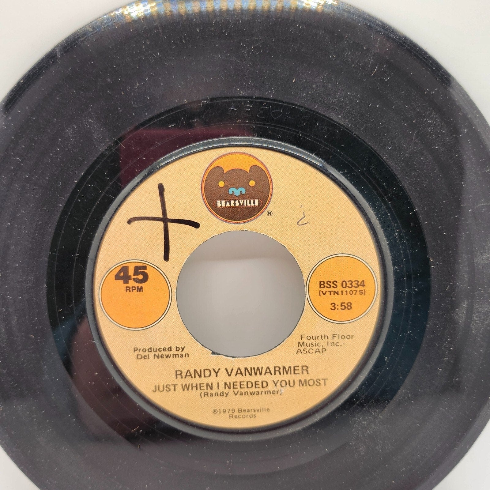 Just When I Needed You Most / Your Light by Randy Vanwarmer (Record) - BSS 0334