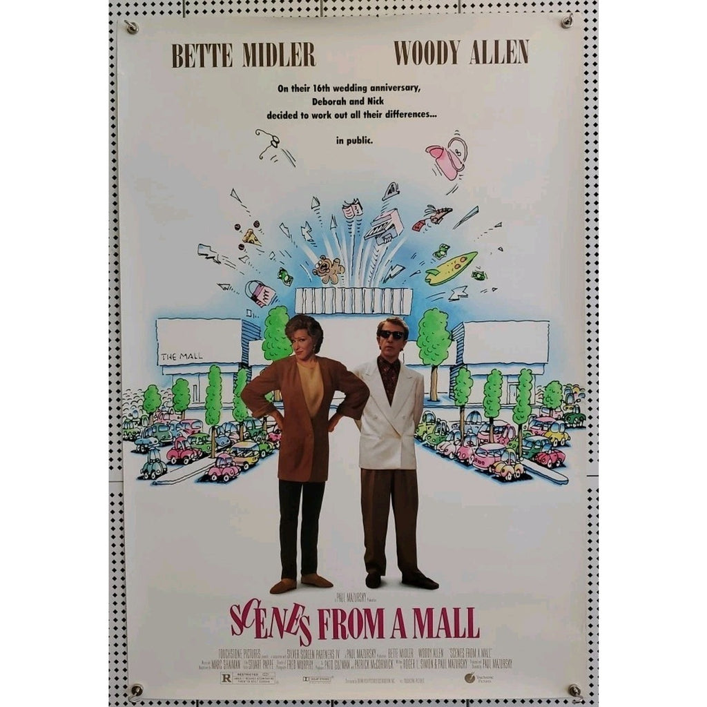Scenes From A Mall Movie Poster DS 1991 27x40 Woody Allen