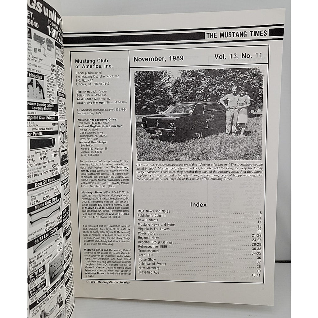 Mustang Times November 1989 Magazine