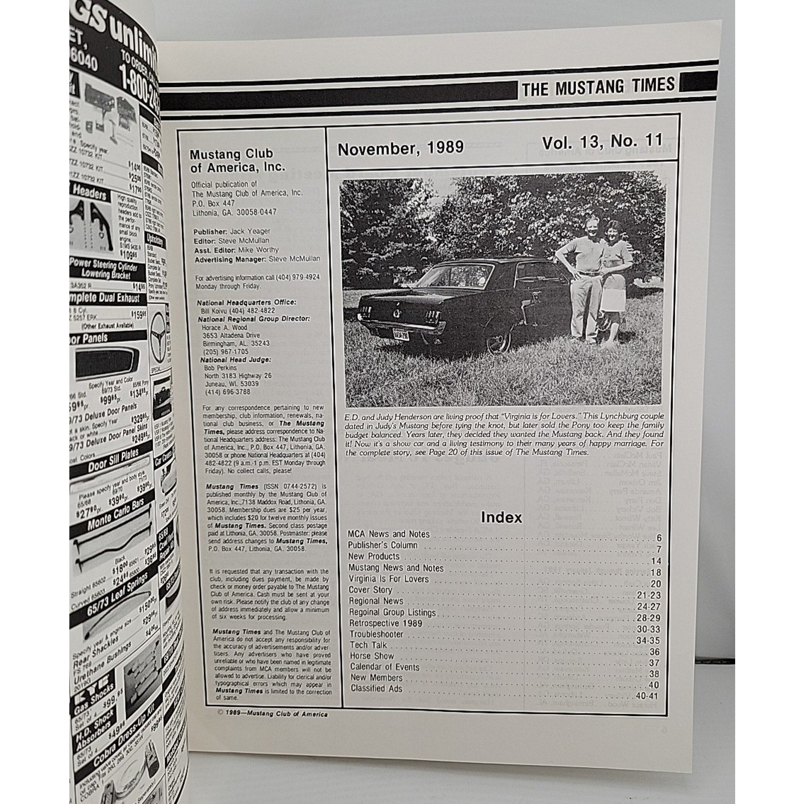 Mustang Times November 1989 Magazine