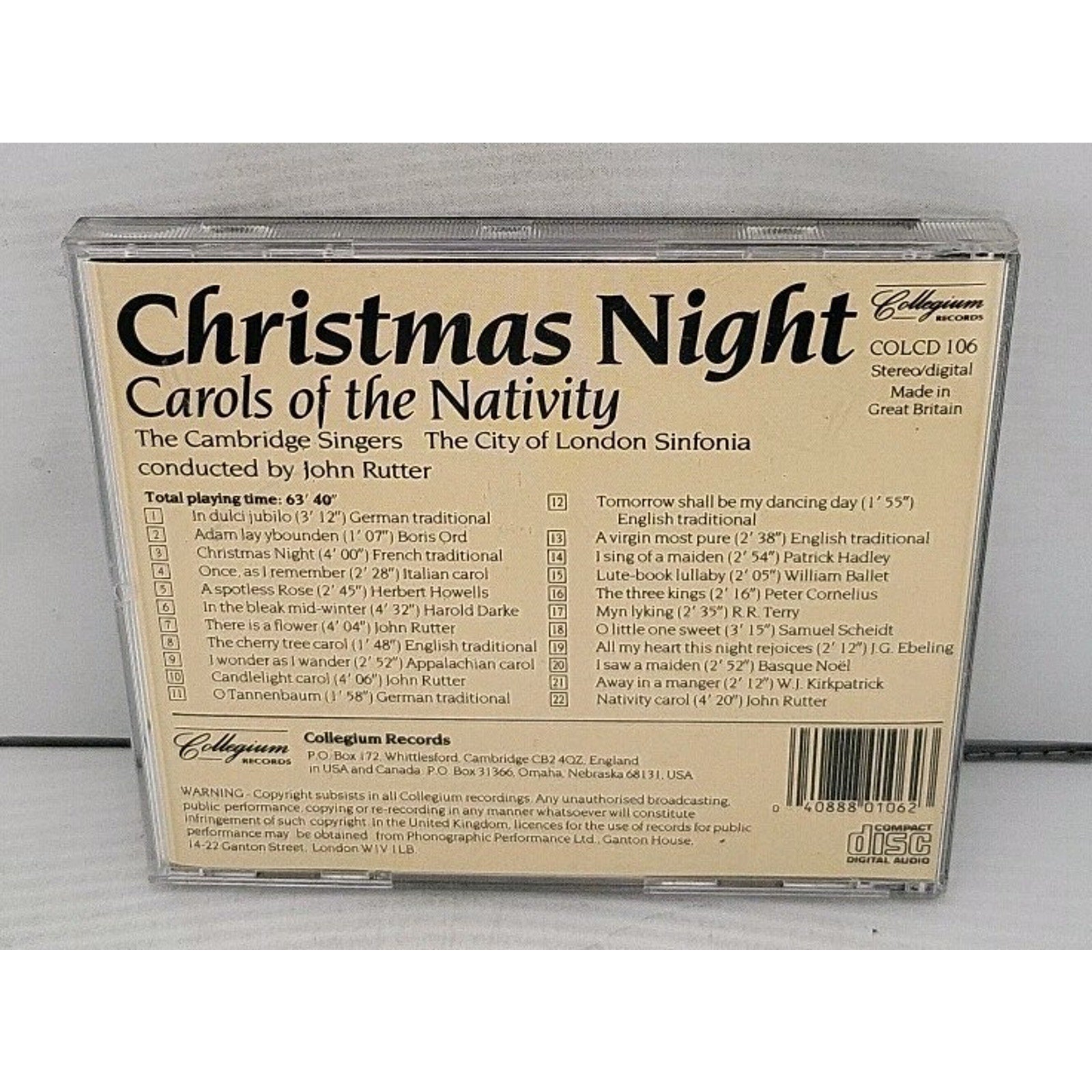Christmas Night: Carols of the Nativity by Cambridge Singers (CD, 1993)