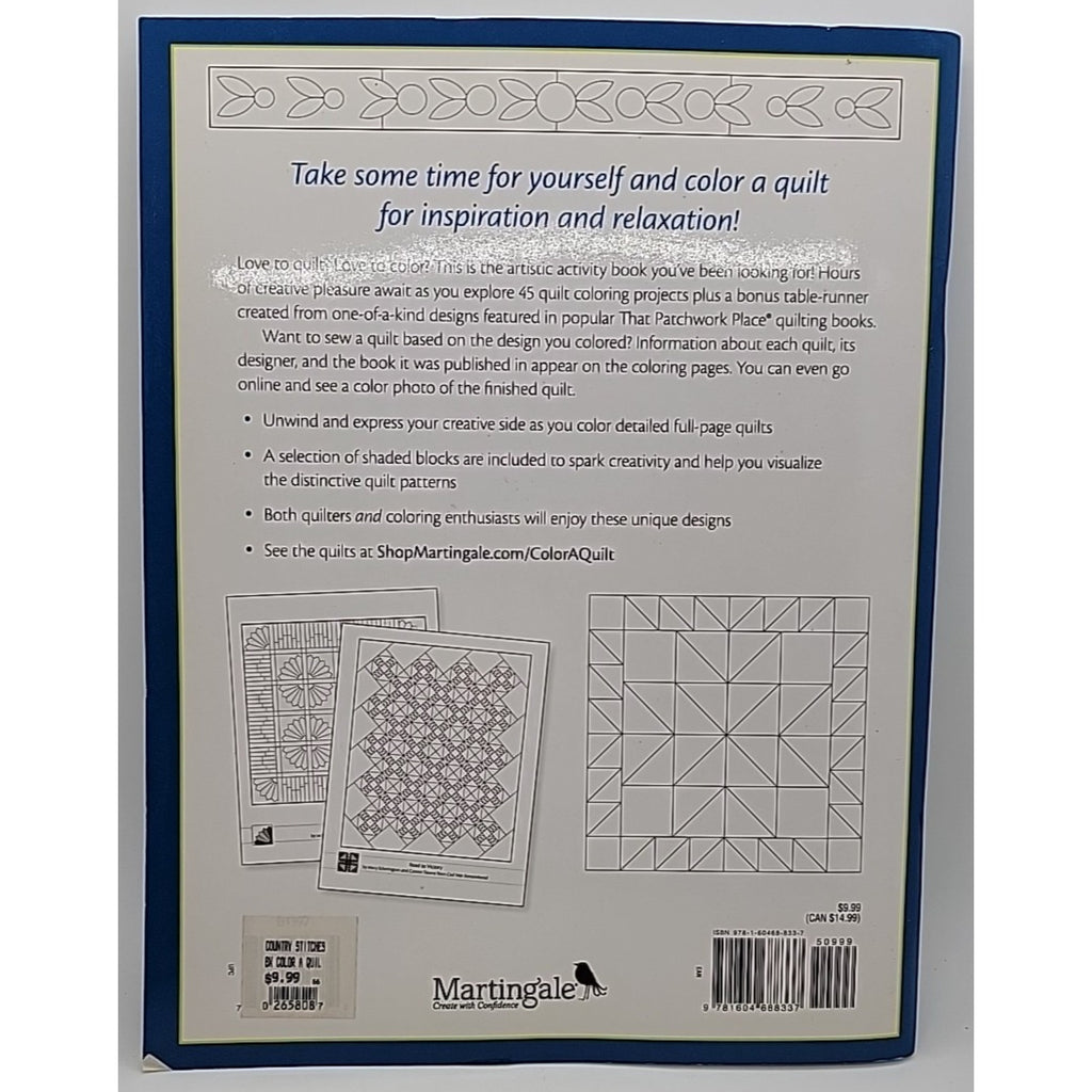 Color a Quilt : A Coloring Book for Quilters by Martingale (2016, Trade