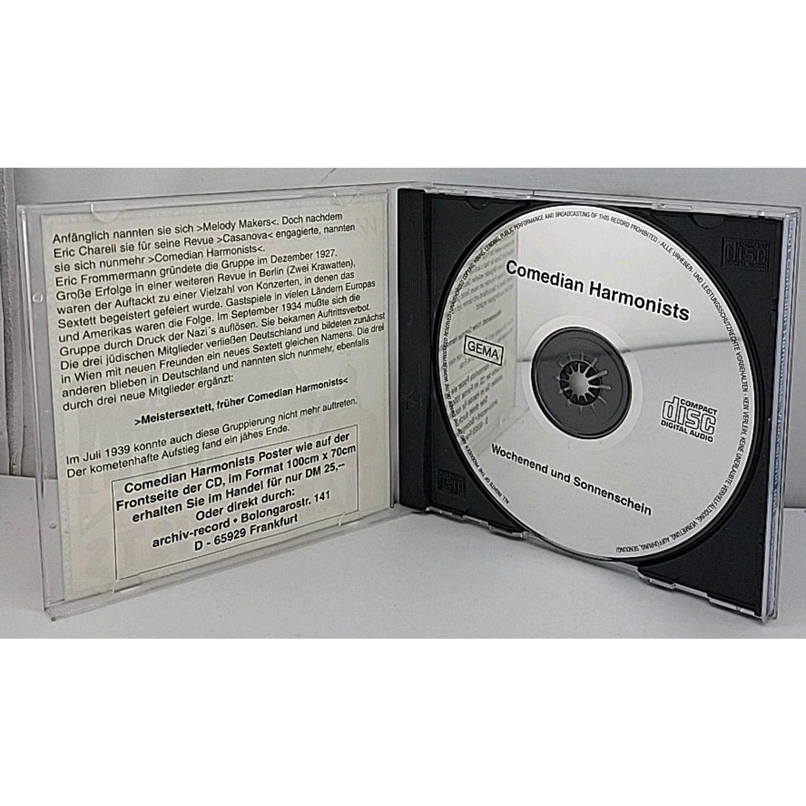 Comedian Harmonists By Wochenend Und Sonnenschein CD