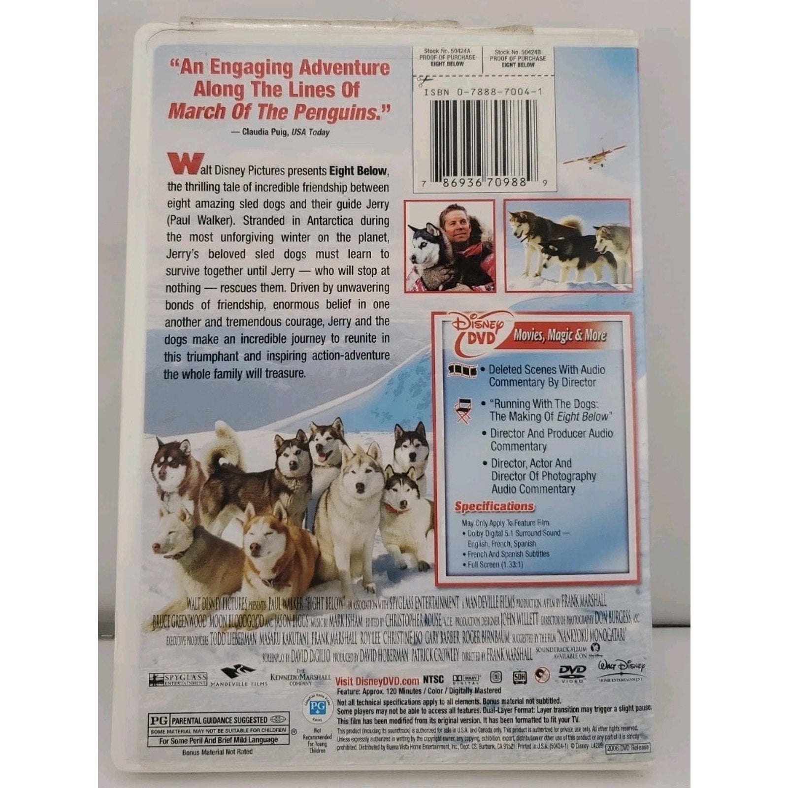 Eight Below (Full Screen Edition DVD, 2006)