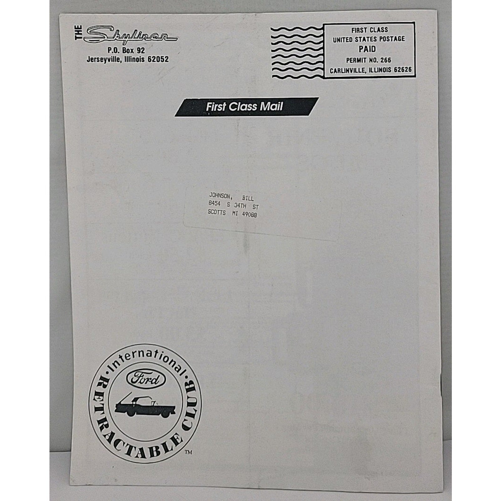The Skyliner - International Retractable Club - July 1992 Number 136