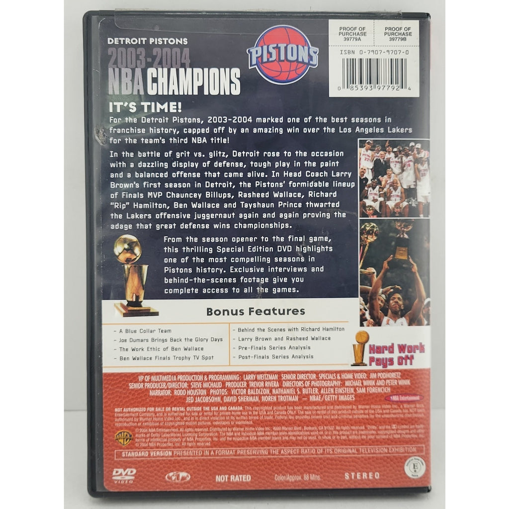 2003–2004 Nba Champions: Detroit Pistons (DVD, 2004)