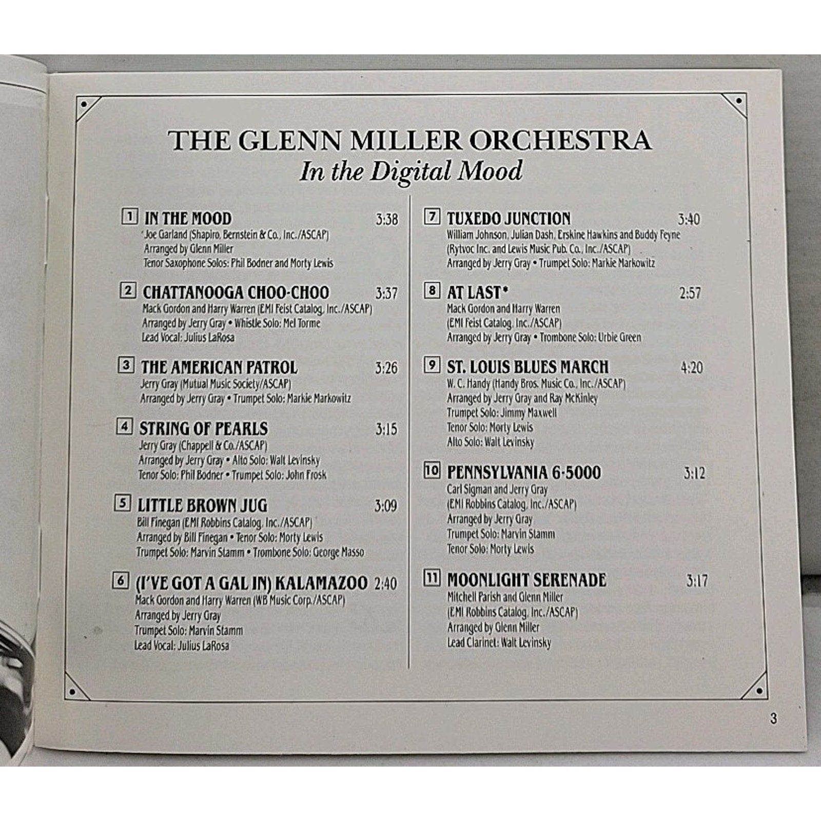 In a Digital Mood (Gold Packaging) by Glenn Miller (CD, 1991) Limited Gold Editi