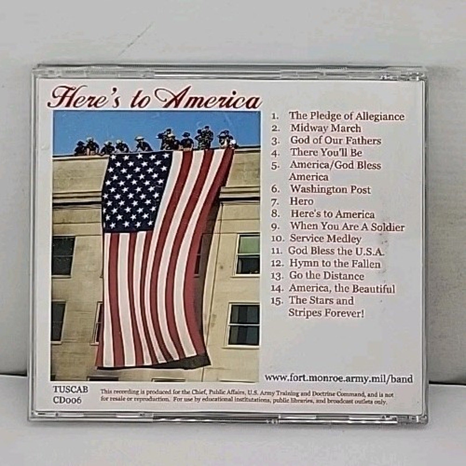 Here's To America By The United States Continental Army Band CD