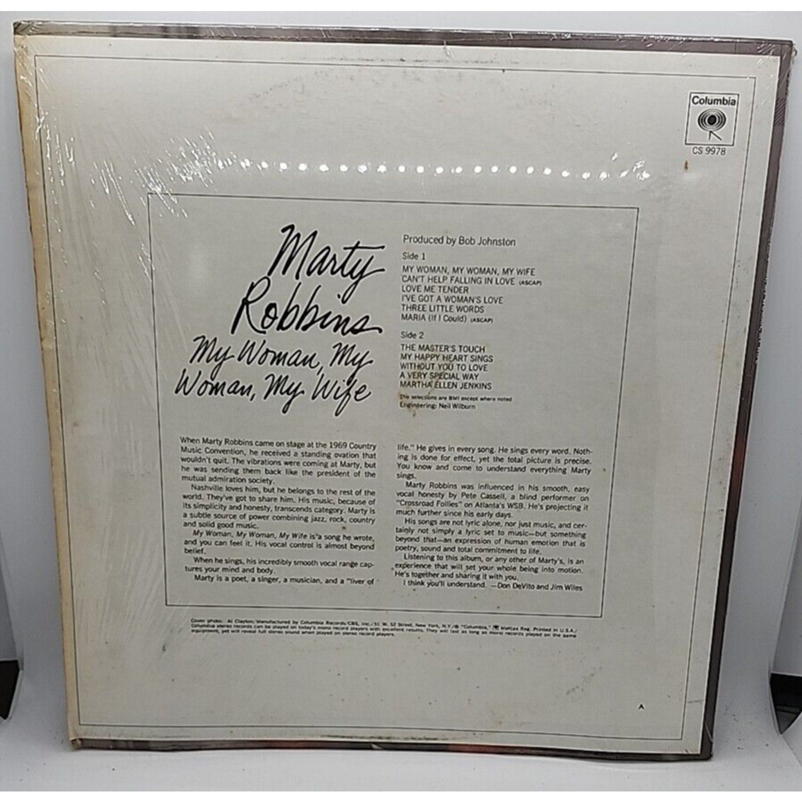 Marty Robbins My Woman, My Woman, My Wife (Record)