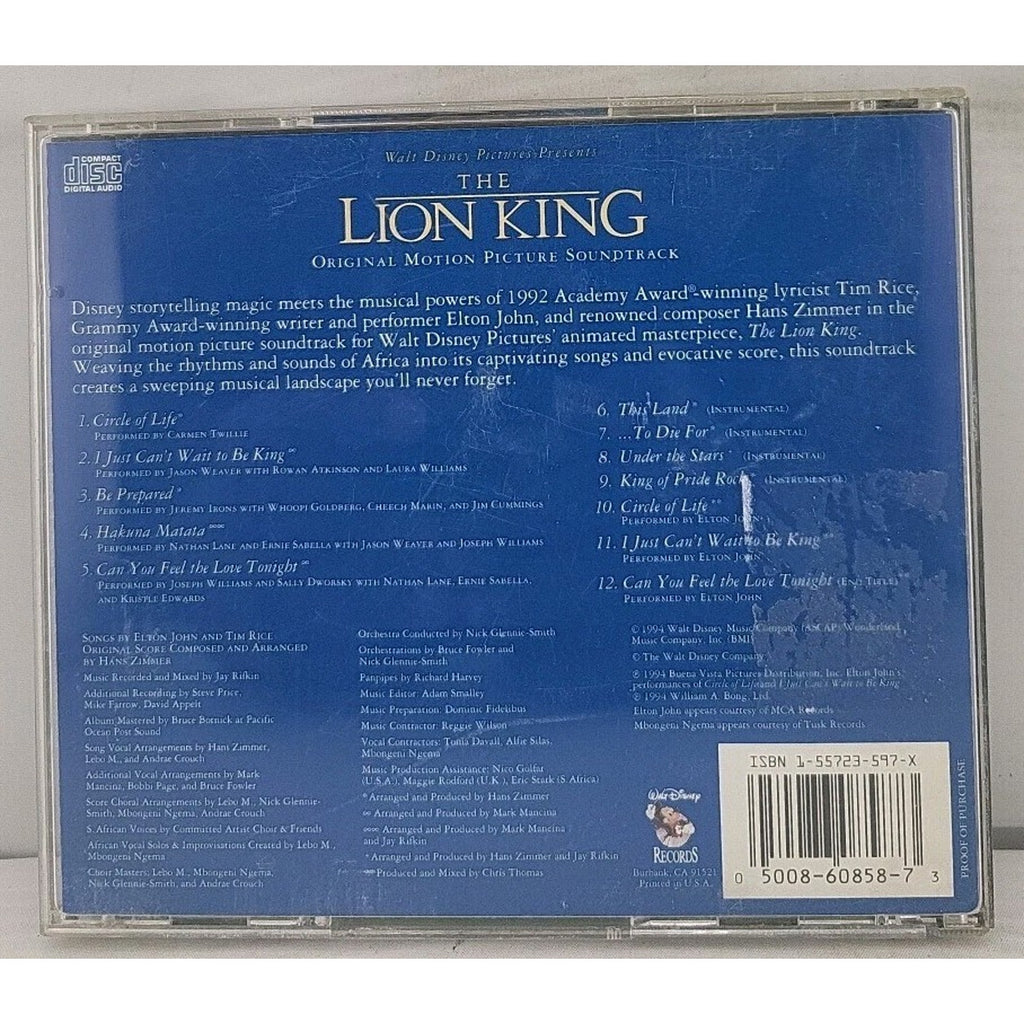 Soundtrack by Lion King (CD, 1994)