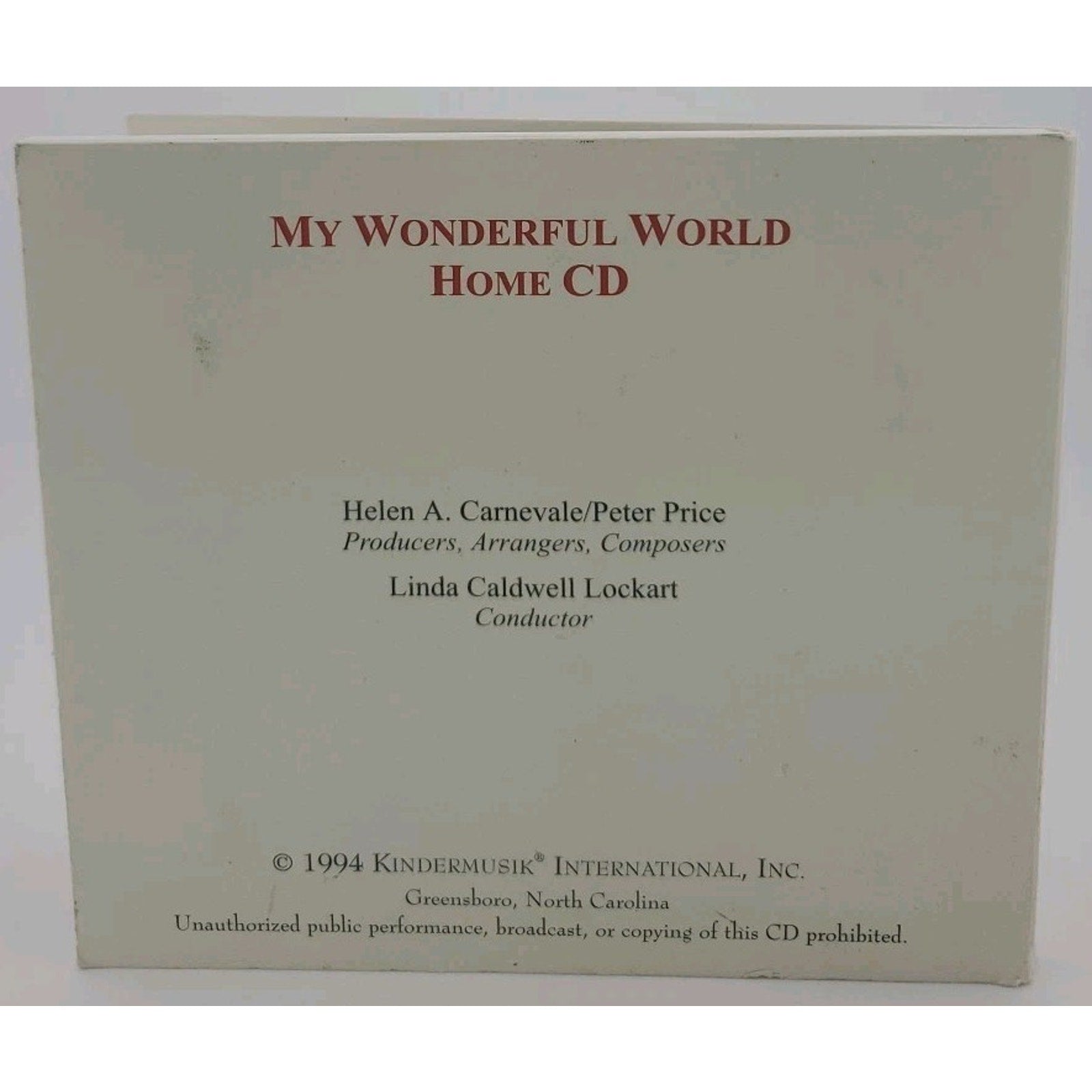 My Wonderful World Growing With Kindermusik Music CD 1994