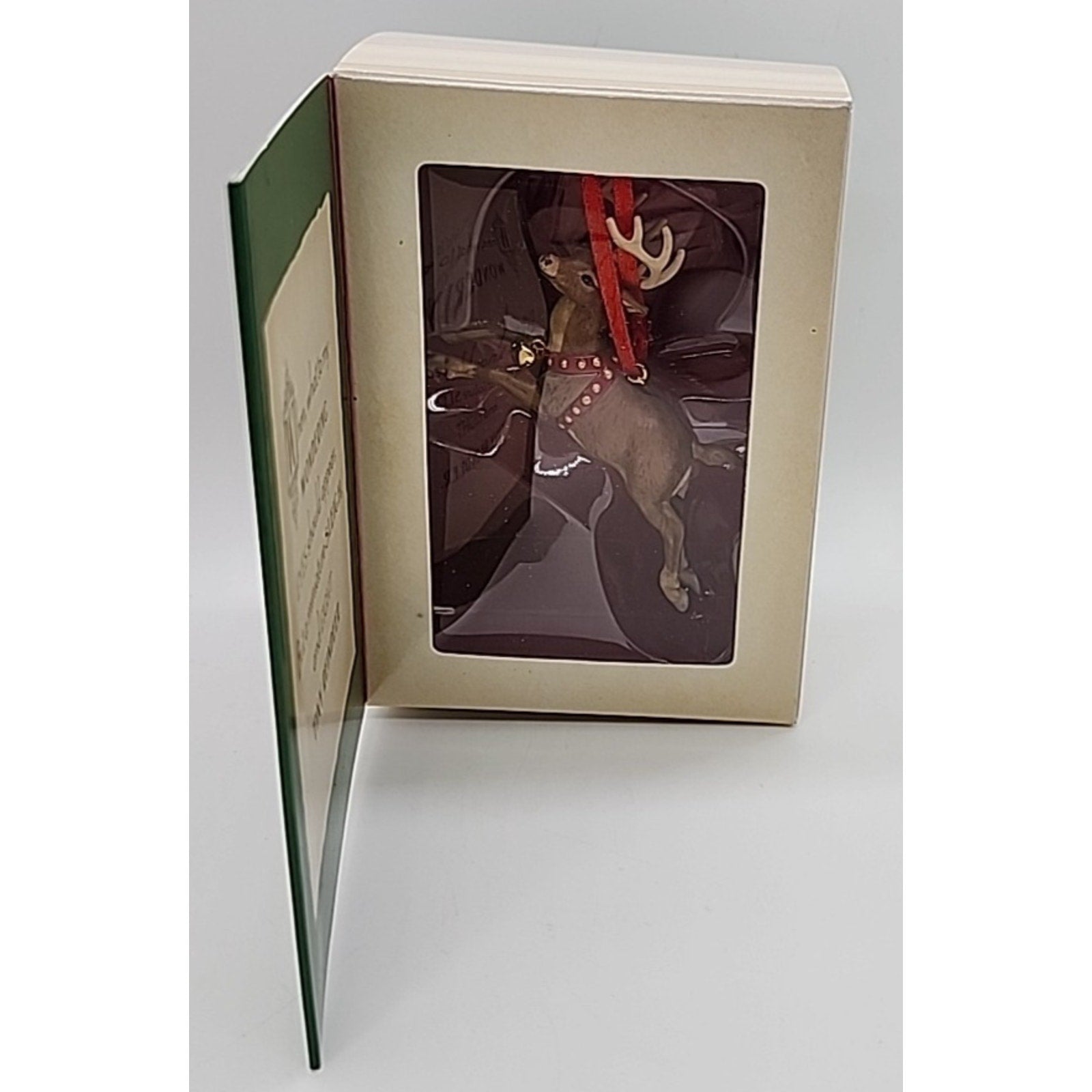 2001 Hallmark Keepsake Ornament QRP4492 Tiny Reindeer in Orig Book Box #19792