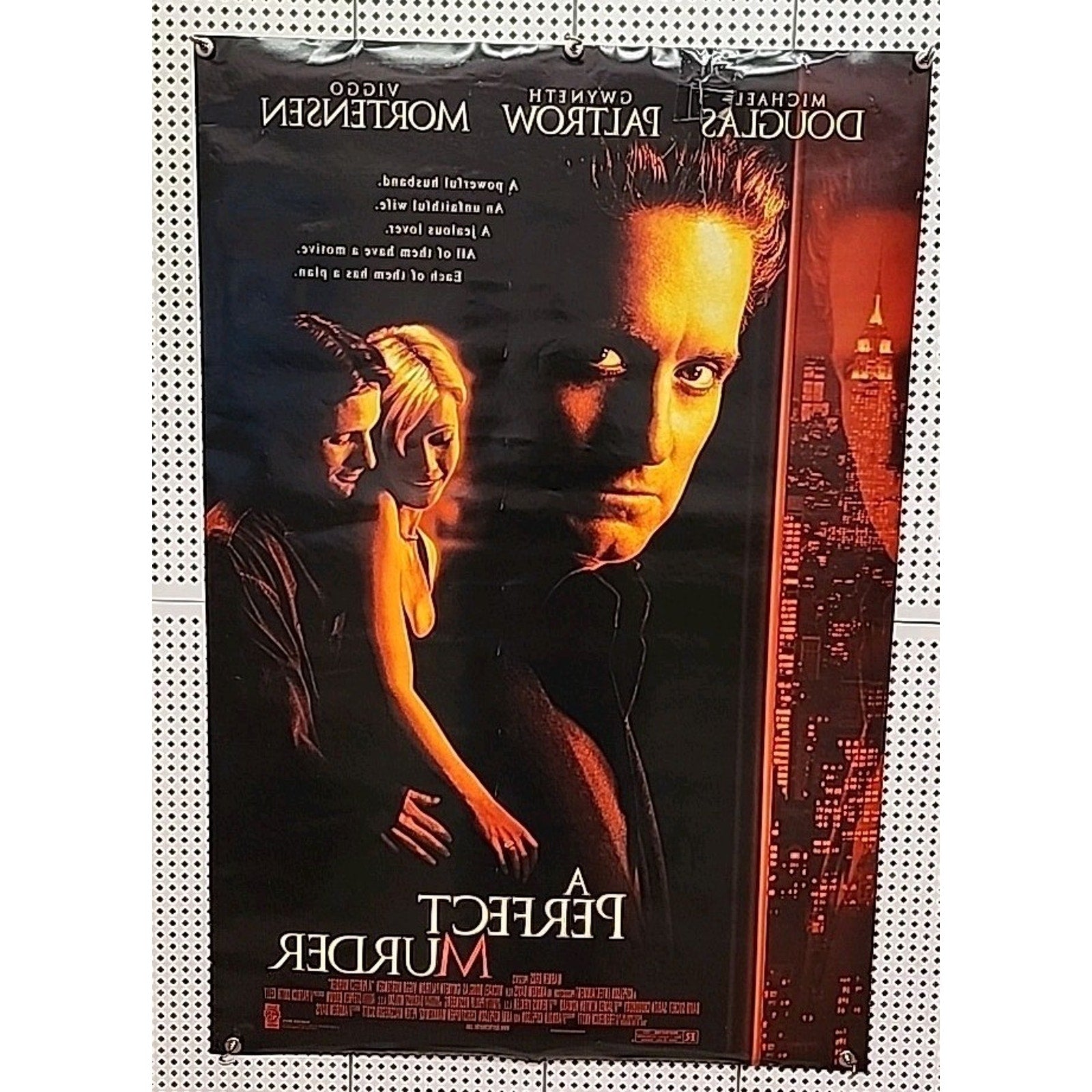 A Perfect Murder Movie Poster 27x40 Gweneth Paltrow