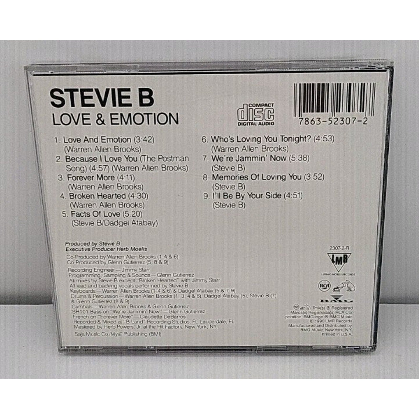 Love & Emotion by Stevie B (CD, Jul-1990, RCA/LMR)
