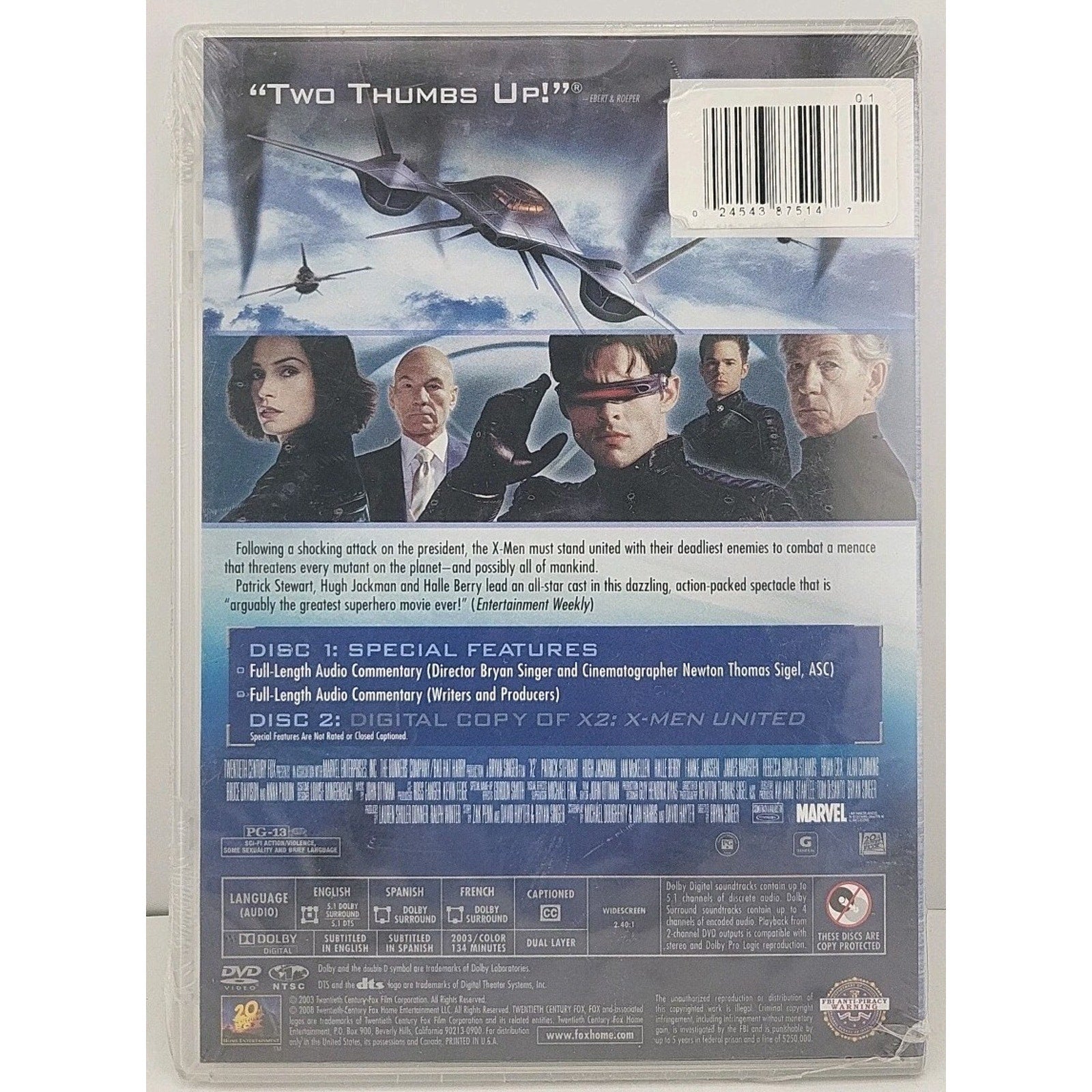 X2: X-Men United (DVD,Digital Copy, 2005) *Brand New*