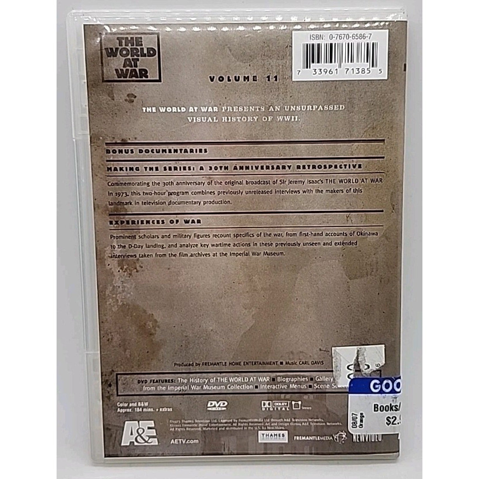 The World at War - Sir Lawrence Olivier, Anthony Eden Volume 11 (DVD)