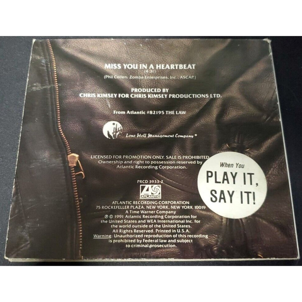 The Law Miss You In A Heartbeat CD 1-track Promo Single