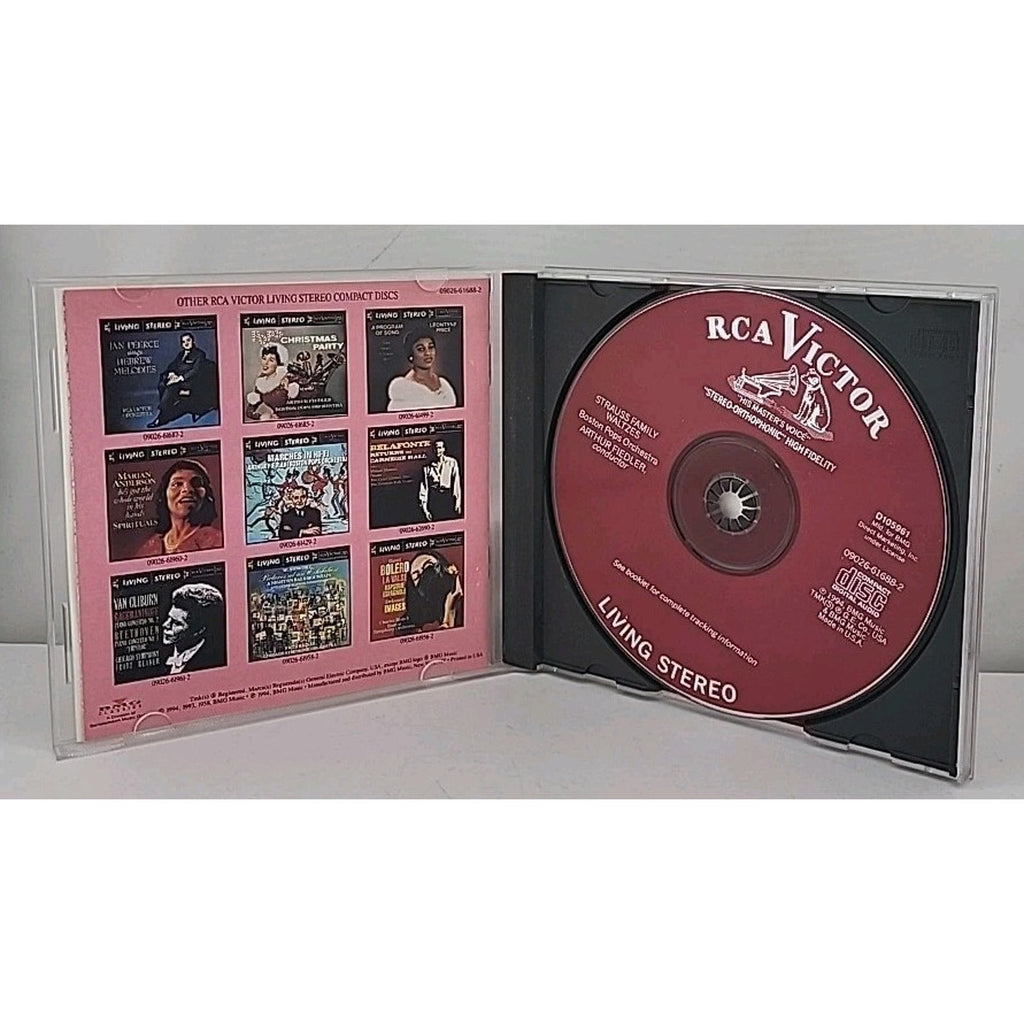 Strauss Family Waltzes By Arthur Fiedler & Boston Pops Orchestra (Audio CD 1994)
