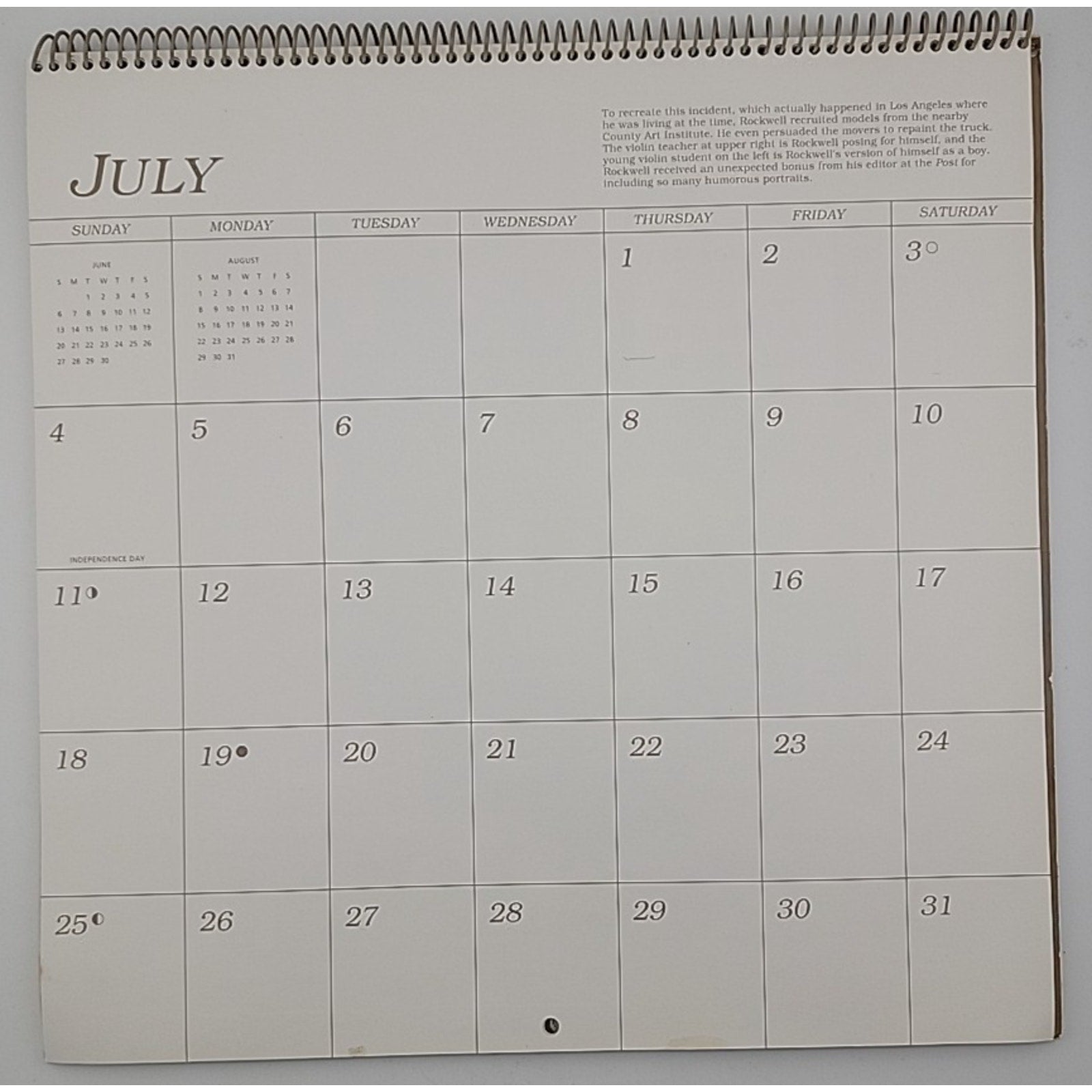 Norman Rockwell 1993 Calendar