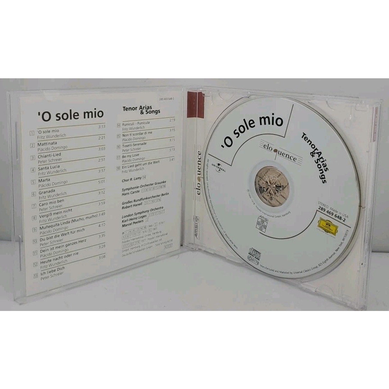 O Sole Mio: Tenor Arias & Songs by Various (CD, 2001)