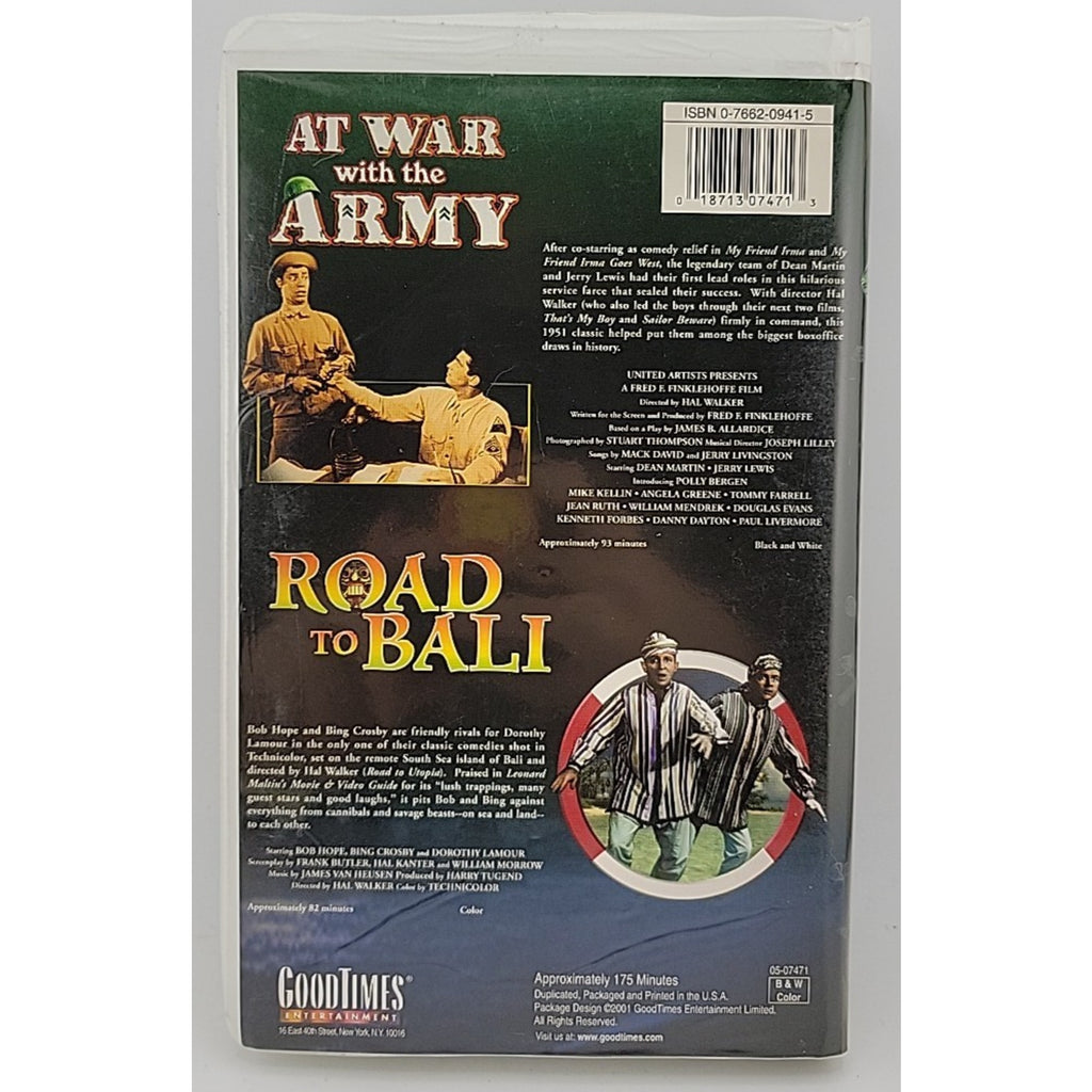At War with the Army/Road to Bali (VHS, 2002, Double Feature Clam Shell)