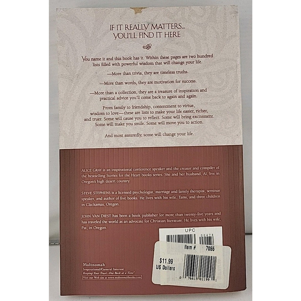 For Everything That Really Matters by John Van Diest (1999, Trade Paperback)