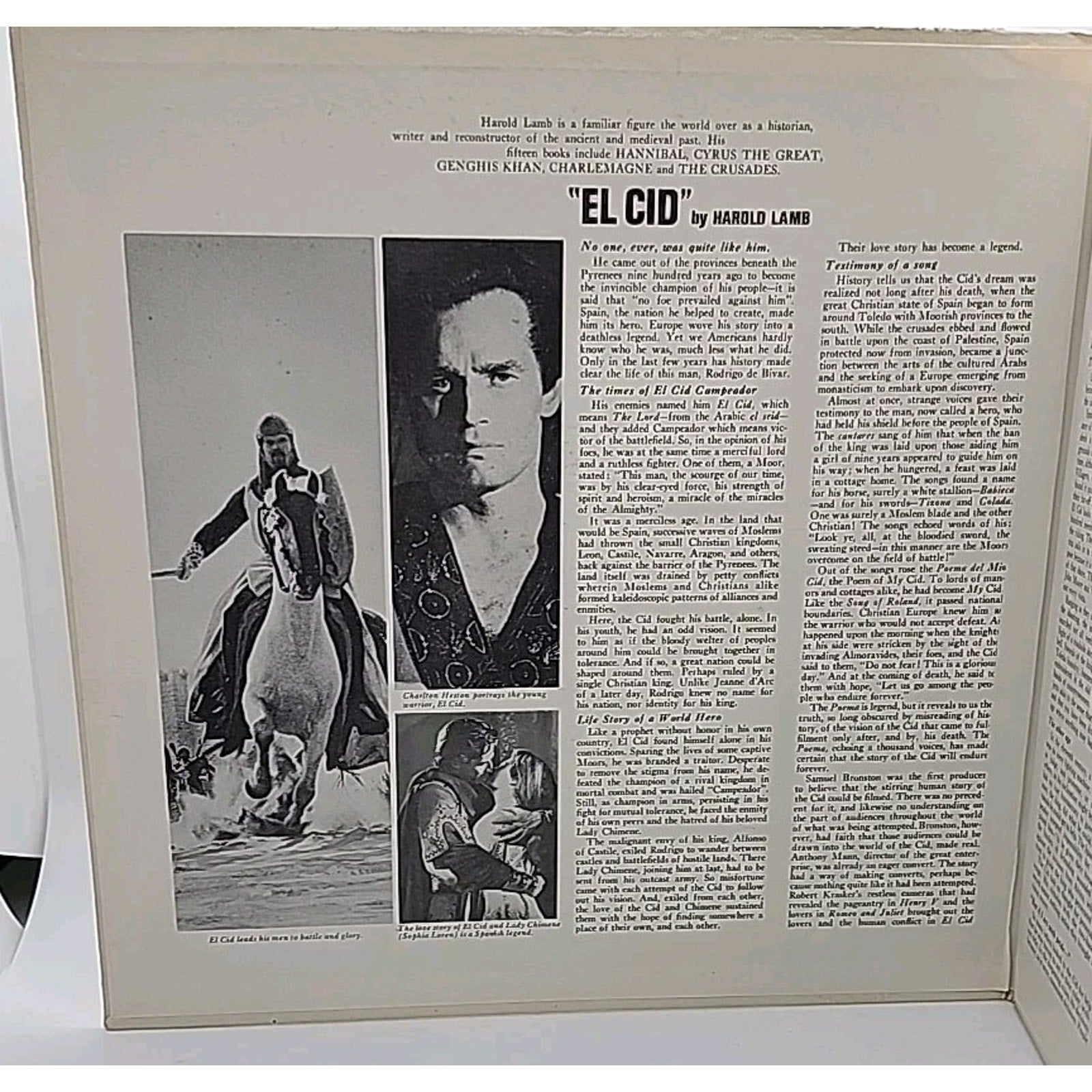 Music from Samuel Bronston's EL CID by Charlton Heston & Sophia Loren SE3977 ST