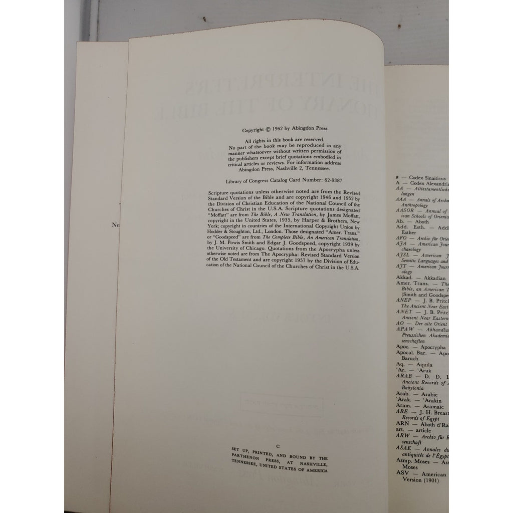 The Interpreter's Dictionary of the Bible. Volume 3 K-Q Hardcover