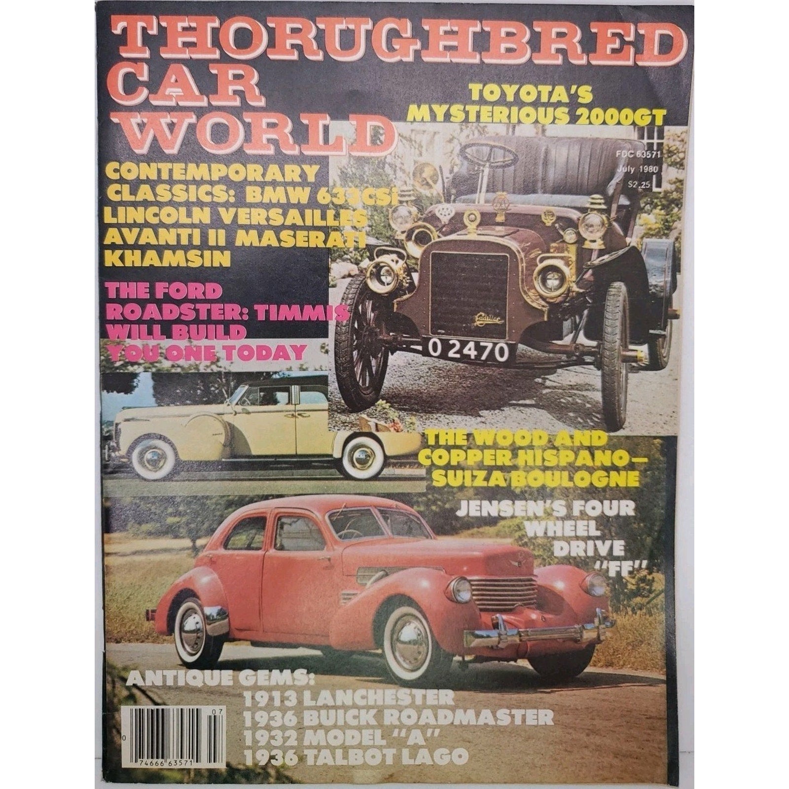 Thorughbred Car World Magazine July 1980