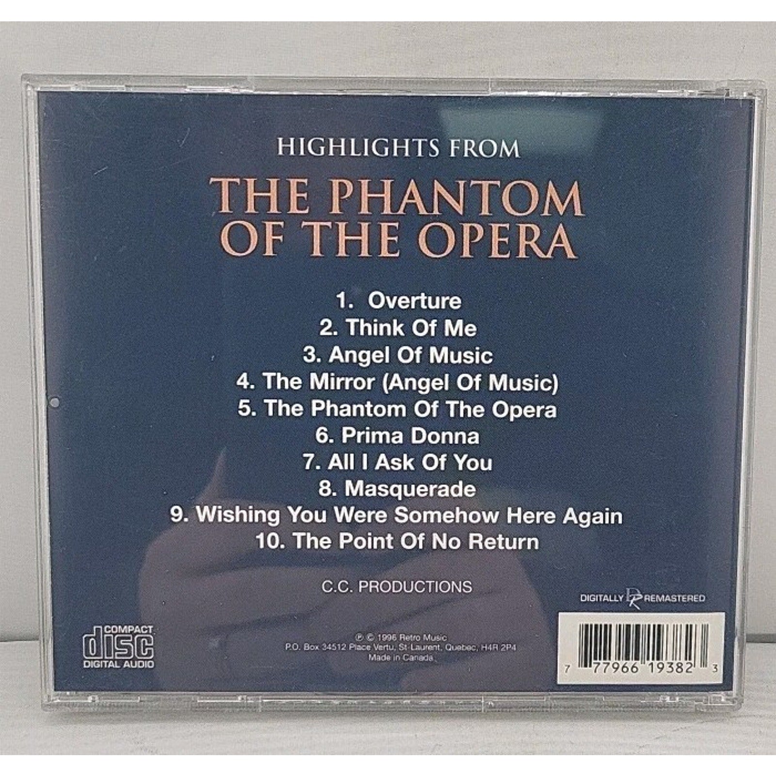 Highlights from Phantom of the Opera (CD, 1997)