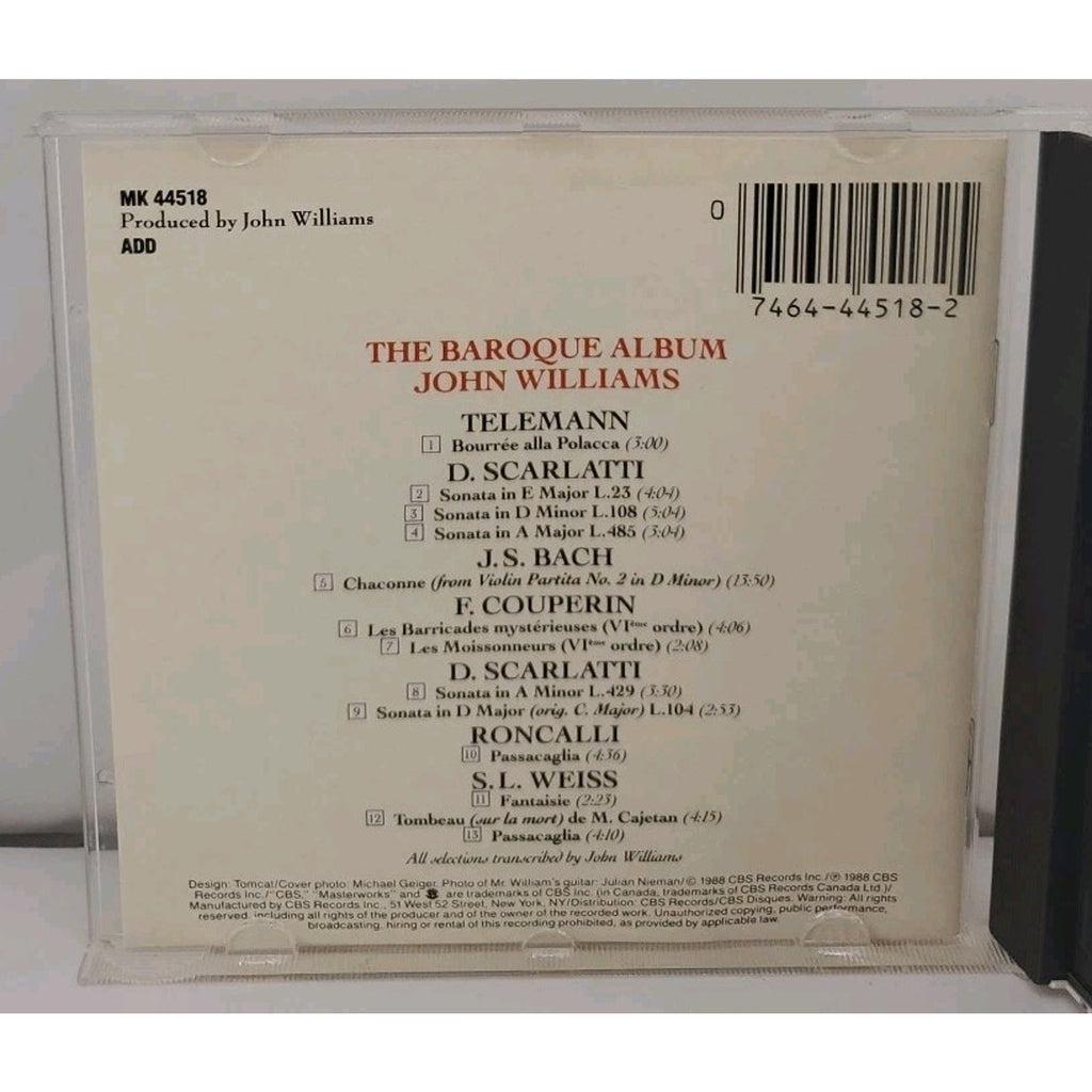 Baroque Album by Williams, John (CD, 1988)