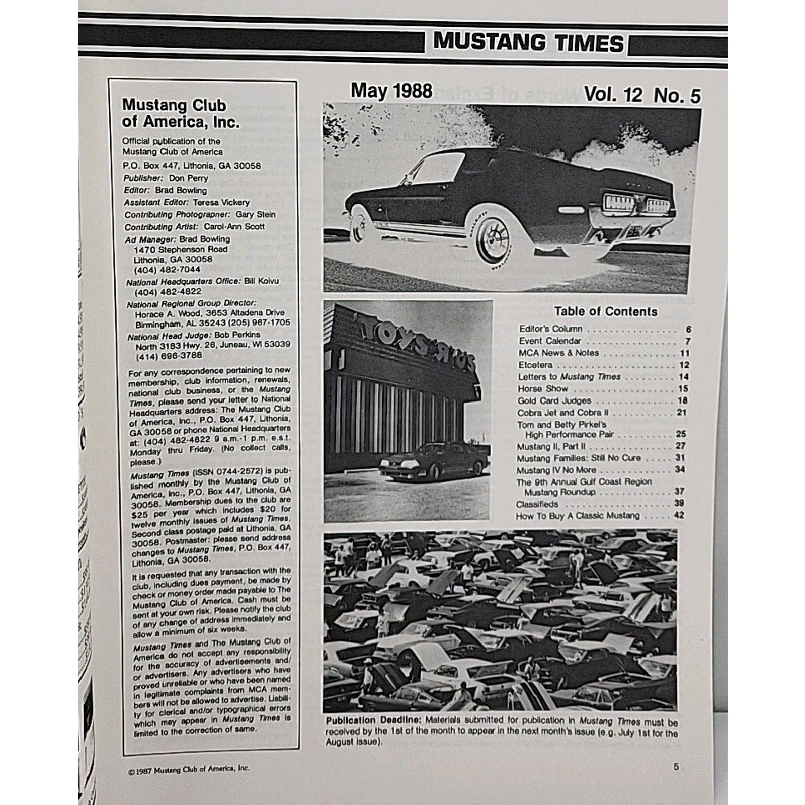 Mustang Times Magazine May 1988 Vol. 12 No. 5