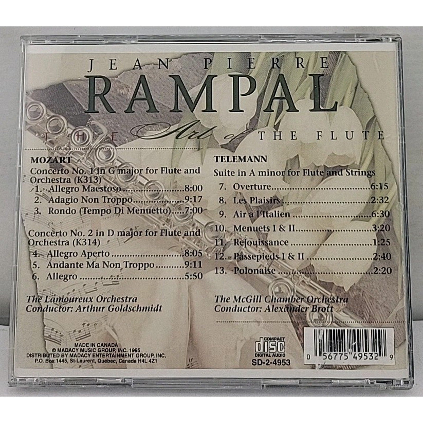 The Art of the Flute by Jean-Pierre Rampal (Flute/Conductor) (CD, Feb-1996,...