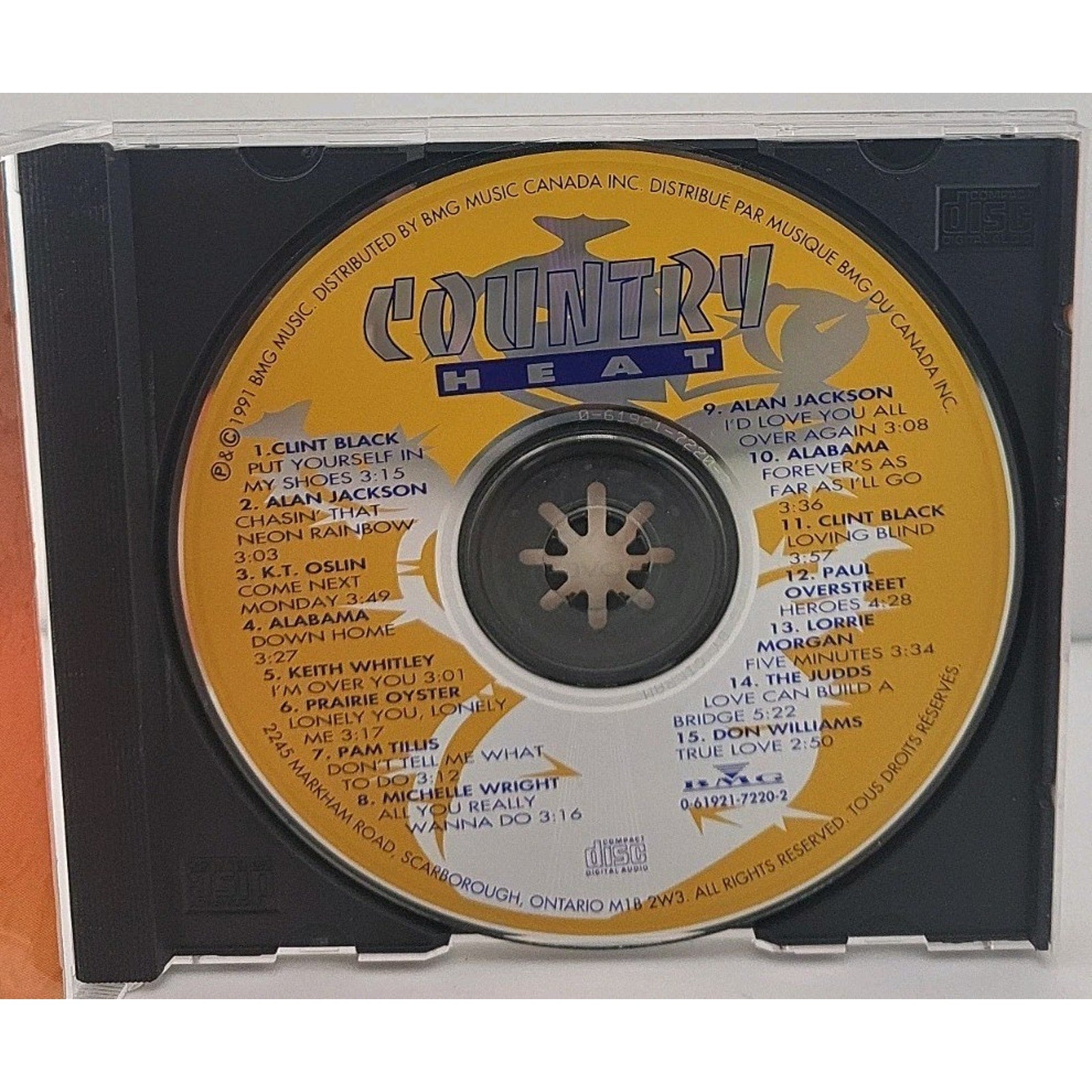 Various - Country Heat CD 1991 15 Hot Hits Clint Black Alan Jackson BMG Canada