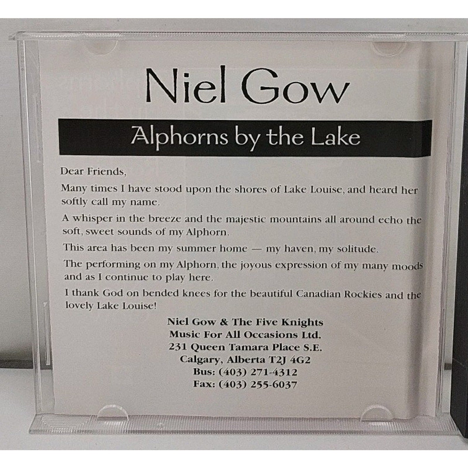 Alphorns In The Canadian Rockies #2 Niel Gow CD 2002