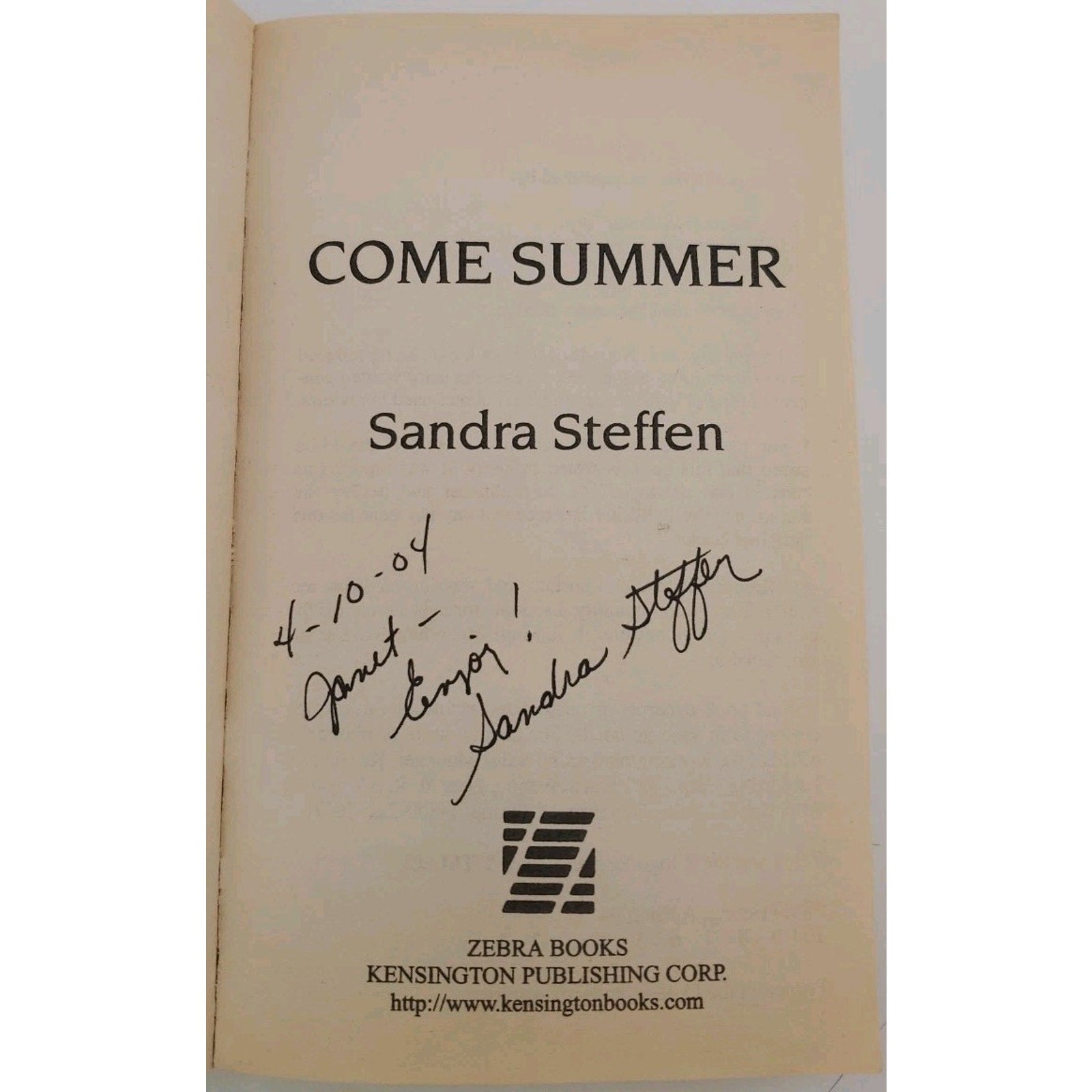 Come Summer by Sandra Steffen (2004, Uk- a Format Paperback)