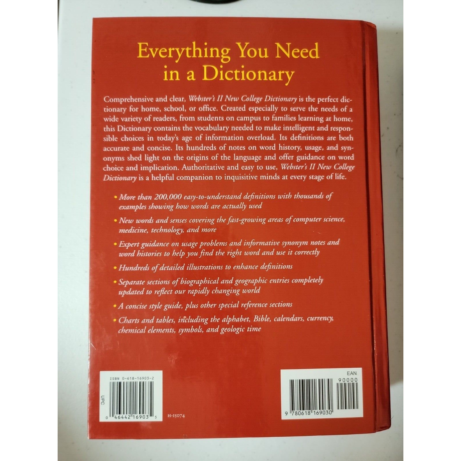 Webster's II New College Dictionary (2001, Hardcover, Revised)