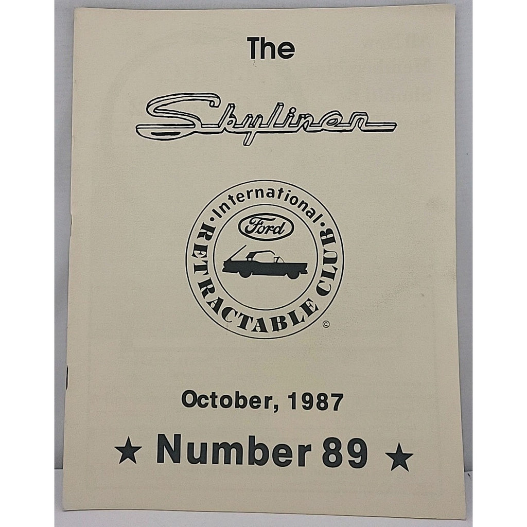 The Skyliner - International Retractable Club - October 1987 Number 89