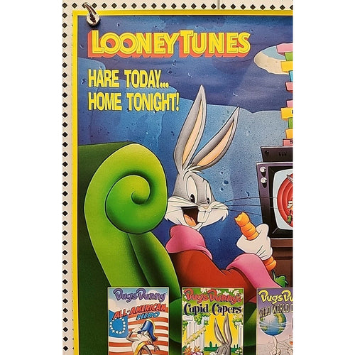 1991 Looney Tunes Bugs Bunny Warner Home Video Store Promo Poster 18x24