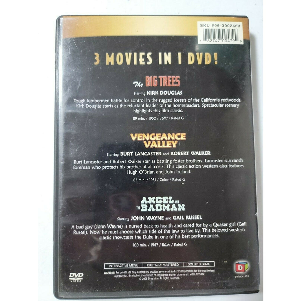 The Big Trees / Vengeance Valley / Angel and The Badman (DVD)
