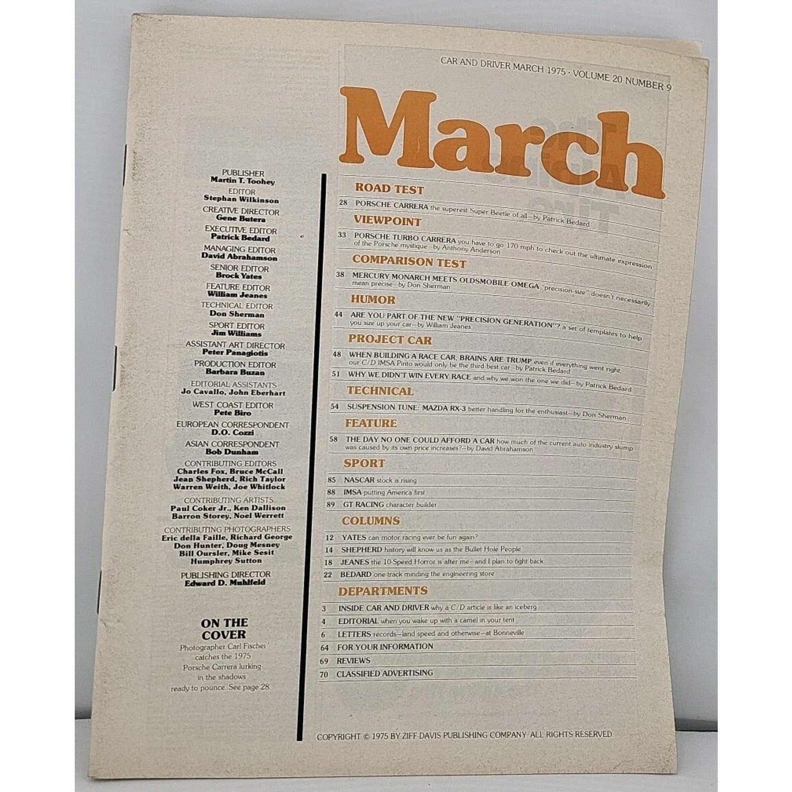 Car And Driver Magazine - March 1975 - Volume 20 Number 9