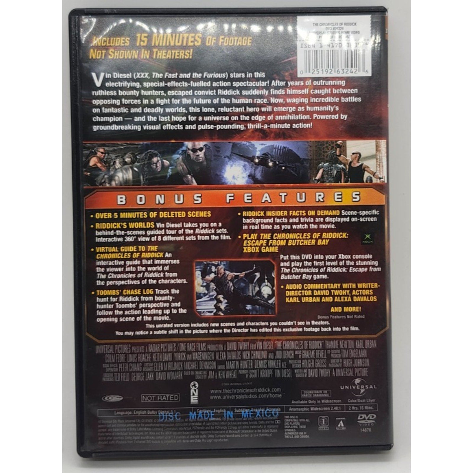 Chronicles of Riddick (DVD, 2004, Unrated Directors Cut - Widescreen)