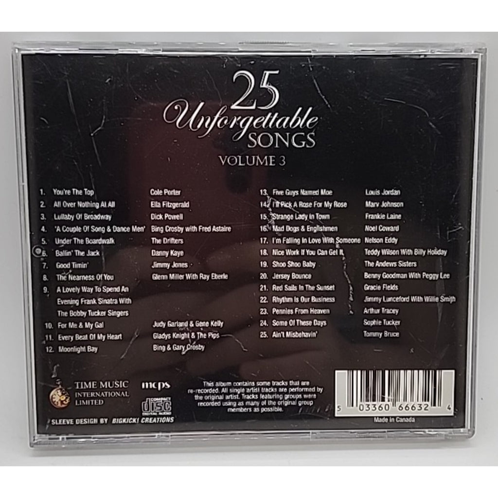 Judy Garland Ella Fitzgerald Cole Porter 25 Unforgettable Songs Volume 3 CD