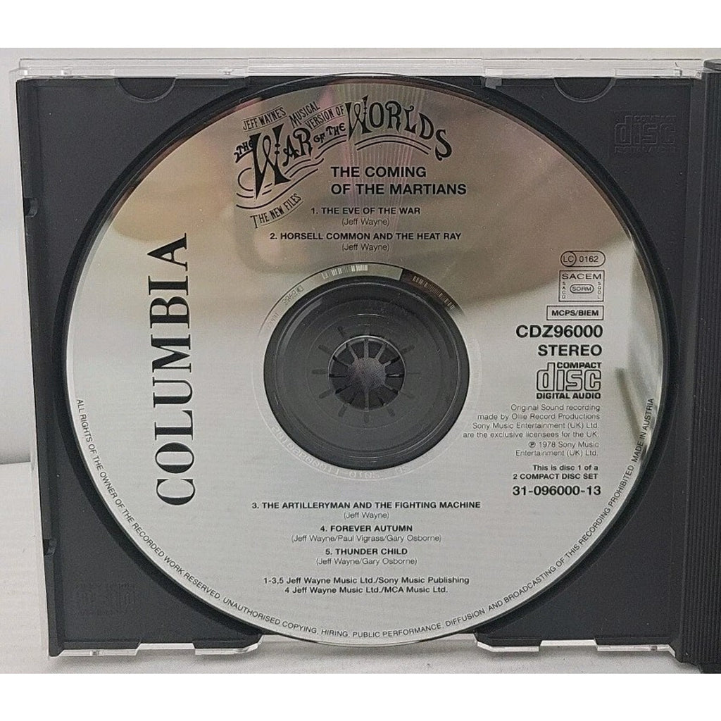 Jeff Wayne The War Of The Worlds Musical Version the Coming Of The Martians 2CD