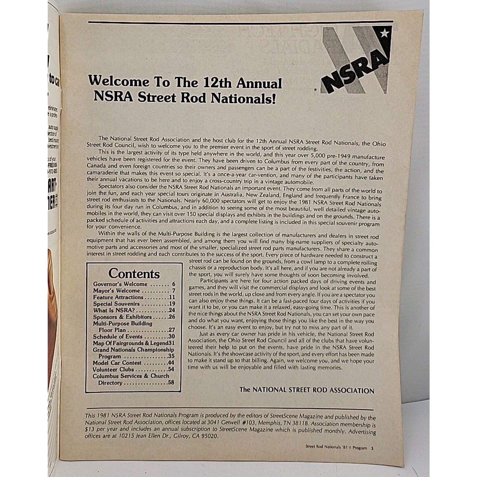 The 1981 NSRA Street Rod Nationals Souvenir Program