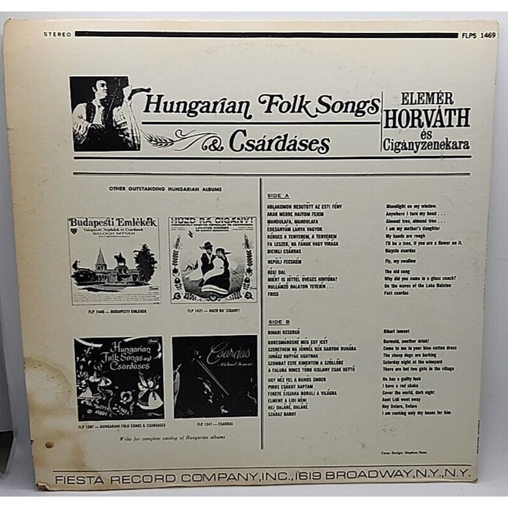 Elemer Horvath - Hungarian Folk Songs & Csardases (Record)