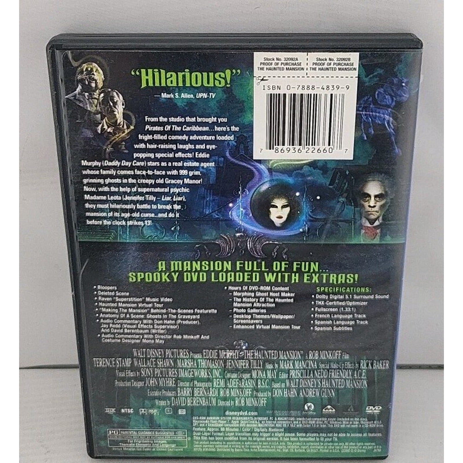 The Haunted Mansion (DVD, 2003)