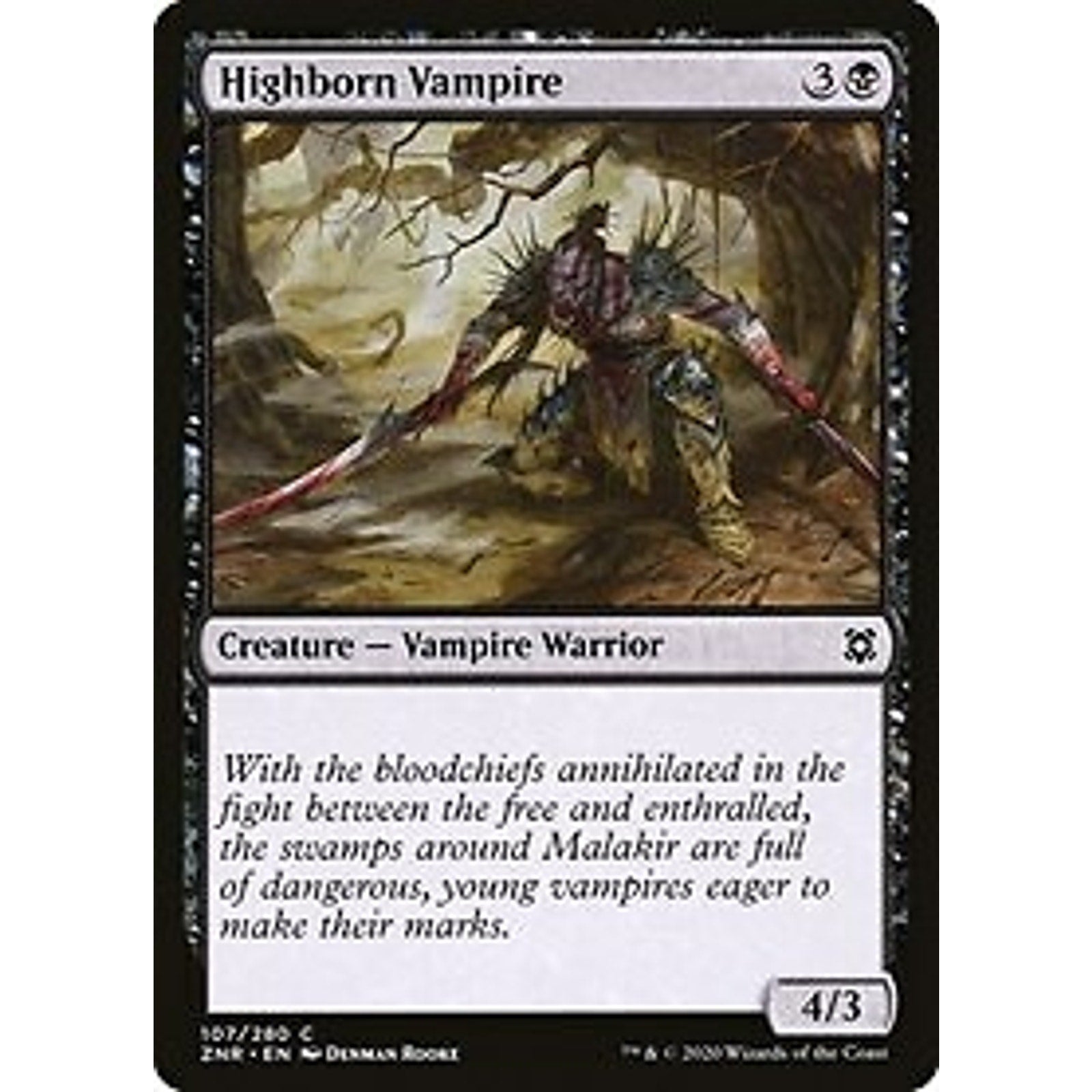 Highborn Vampire (107) Zendikar Rising Mtg x4 4x ZNR Magic