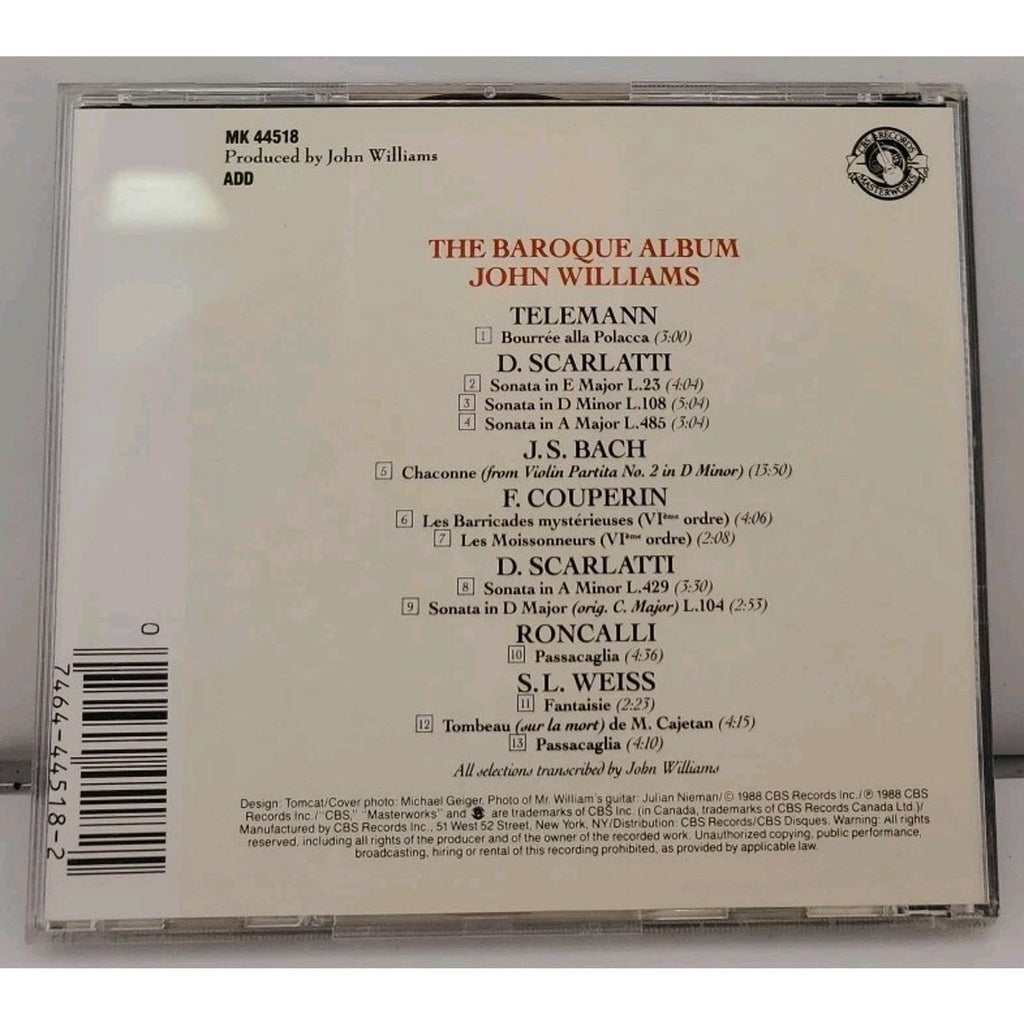 Baroque Album by Williams, John (CD, 1988)